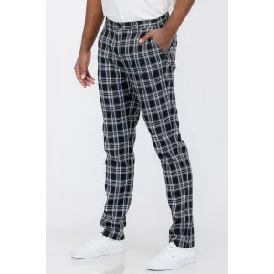 Sleek Plaid Slim Pants