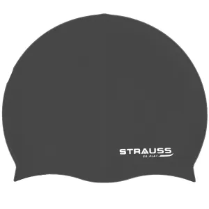 Strauss Latest Designed Swimming Cap|Keeps Hair Clean with Ear Protector|Suitable for Long and Short Hair|Swimming Head Cap with Breathable Fabric|Waterproof Swim Cap for Adult, Woman and Men,(Black)