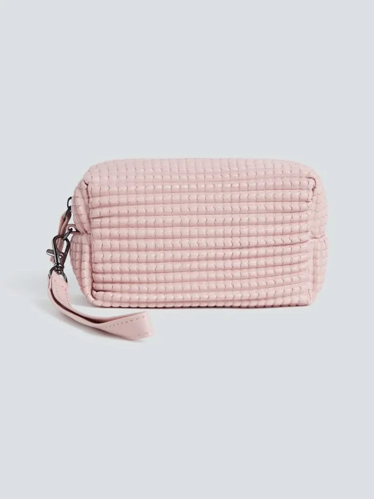 Studiowest Pink Textured Makeup Pouch