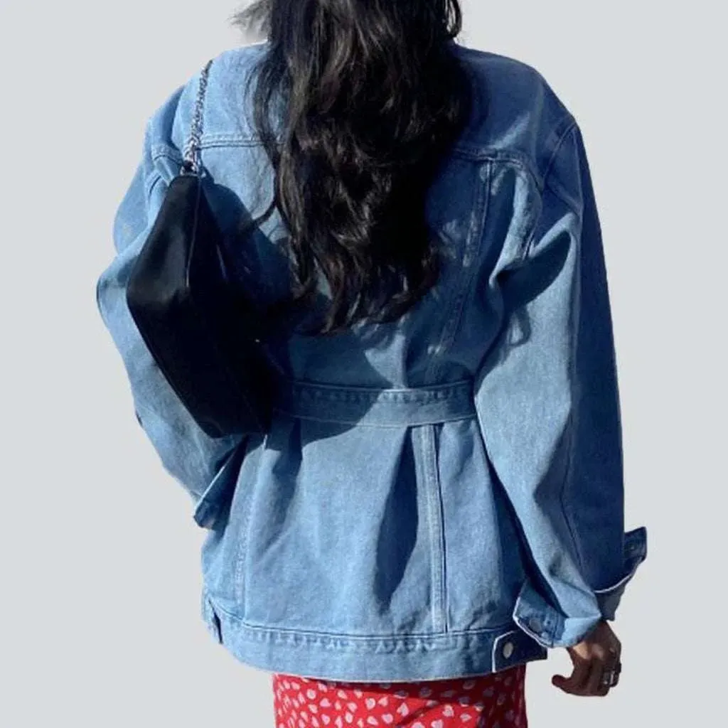 Stylish denim jacket with belt