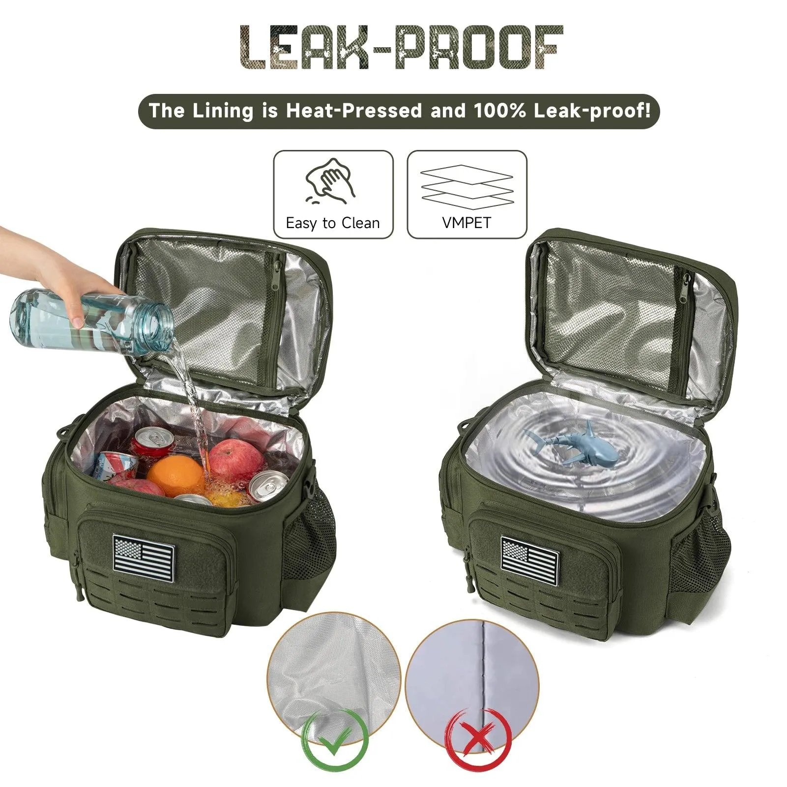 Tactical Lunch Box for Men: Heavy Duty Leakproof Insulated Cooler Bag for Work, Camping, and Picnics