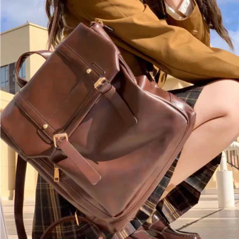 TAVIMART  -  Japanese Jk Preppy Women Backpacks Students Vintage Schoolbags New Casual Streetwear Shoulder Handbags Y2k Aesthetic Trendy