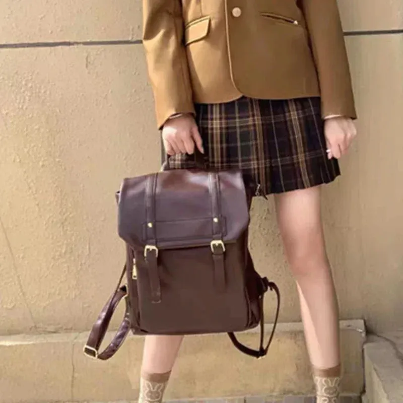 TAVIMART  -  Japanese Jk Preppy Women Backpacks Students Vintage Schoolbags New Casual Streetwear Shoulder Handbags Y2k Aesthetic Trendy