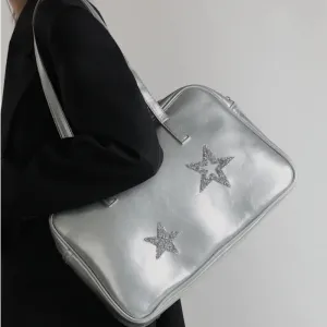 TAVIMART  -  Trendy Y2k Aesthetic Japanese Sweet Women's Handbags Korean Vintage Casual Star Shoulder Underarm Bag Fashion Diamond Tote Bags