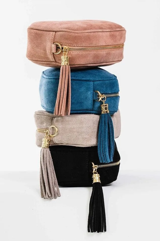 TG10297 Vegan Suede Camera Crossbody Bag