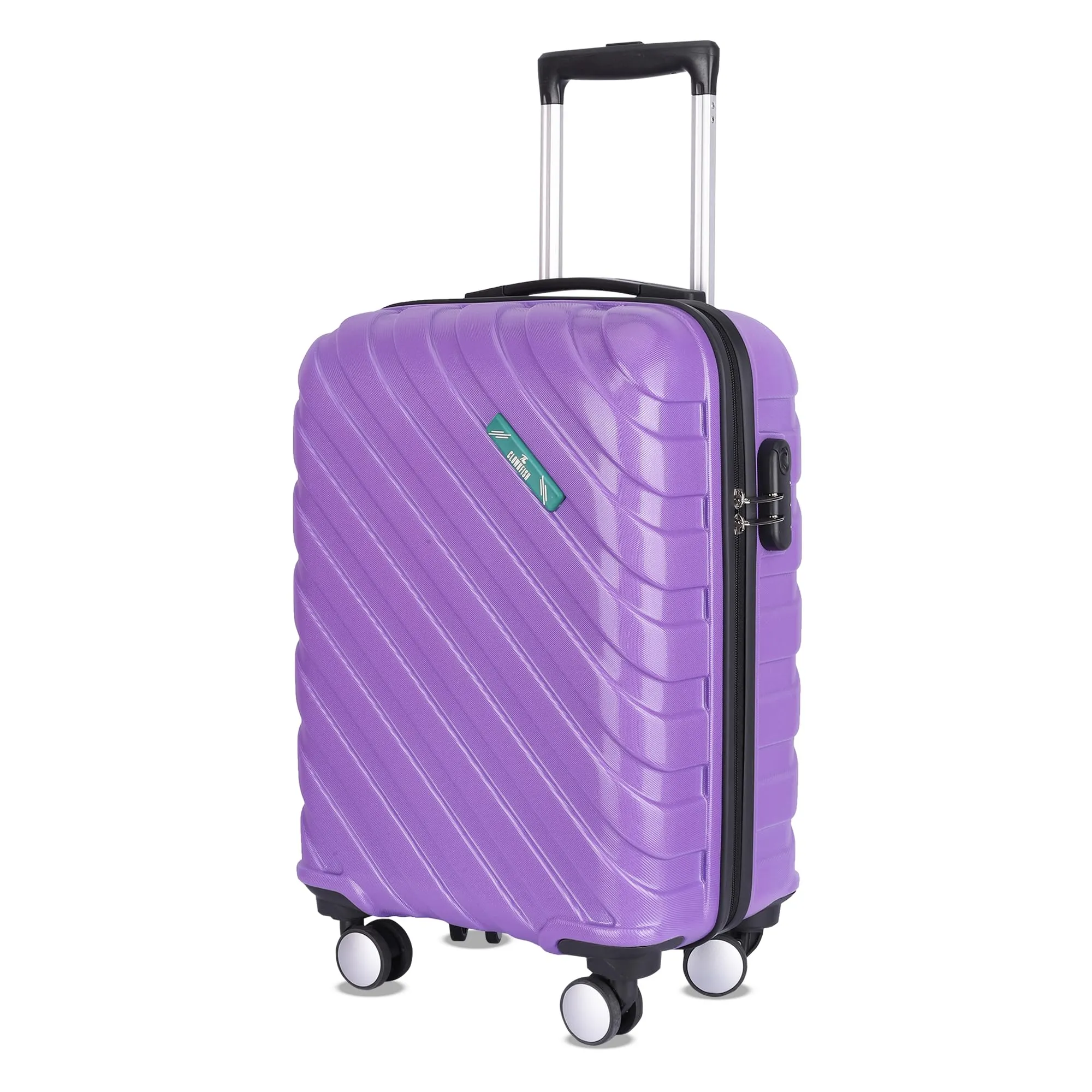 THE CLOWNFISH Wanderwheels Series Luggage ABS Hard Case Suitcase Eight Wheel Trolley Bag- Purple (52 cm- 20.5 inch)