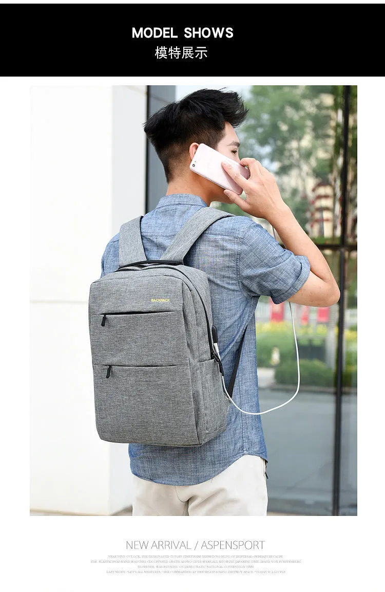 Three-piece men's large sports travel bag with nylon backpack