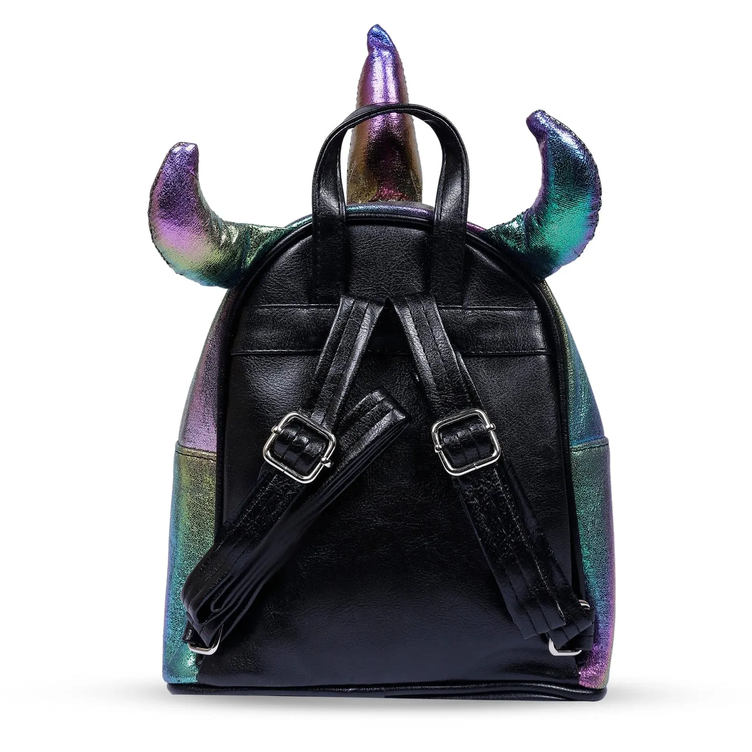 Unicorn Sequined Dual Tone Backpack Trendy Bag - Black