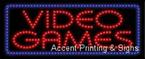 Video Games LED Sign (High Impact, Energy Efficient)