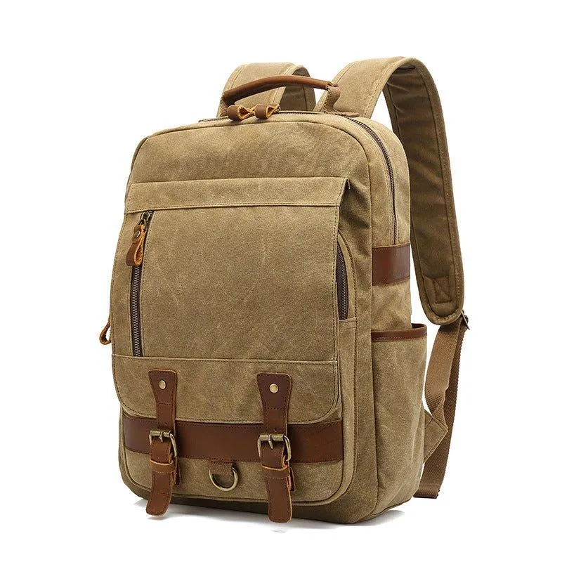 Waxed Canvas Rucksack Vintage Backpack