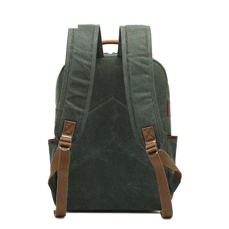 Waxed Canvas Rucksack Vintage Backpack