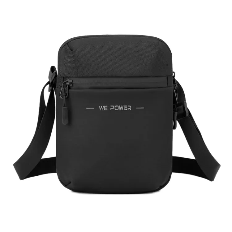 WEPOWER Men Single Shoulder Bag Simple Business Casual Crossbody Bag(Black)