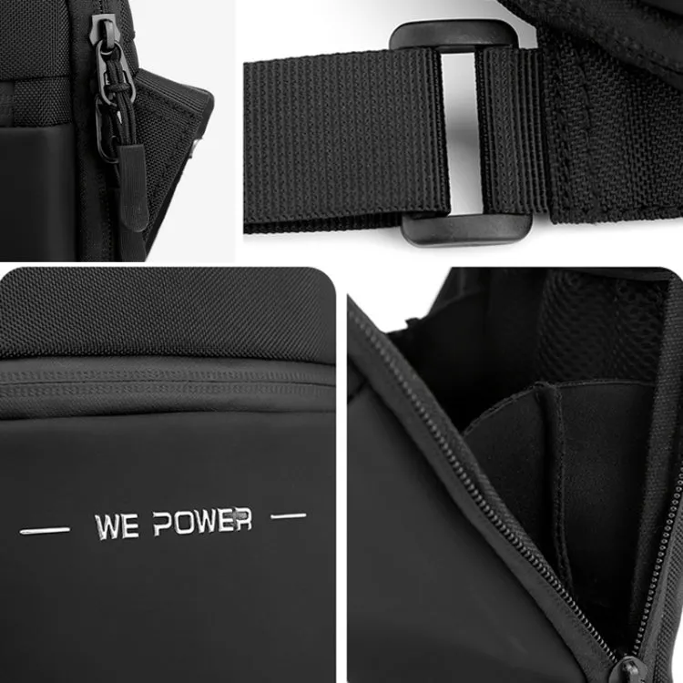 WEPOWER Men Single Shoulder Bag Simple Business Casual Crossbody Bag(Black)