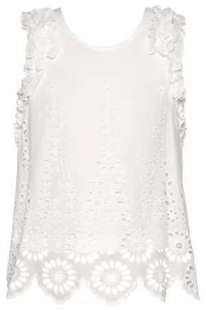 White Eyelet Top