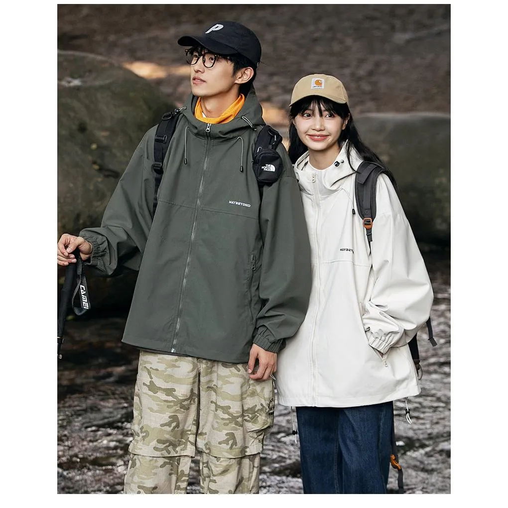 Windproof Trendy Raincoat Hooded Jacket