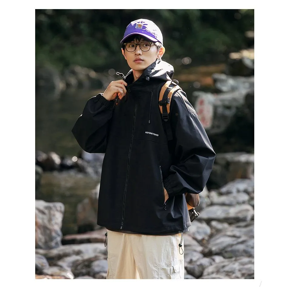 Windproof Trendy Raincoat Hooded Jacket