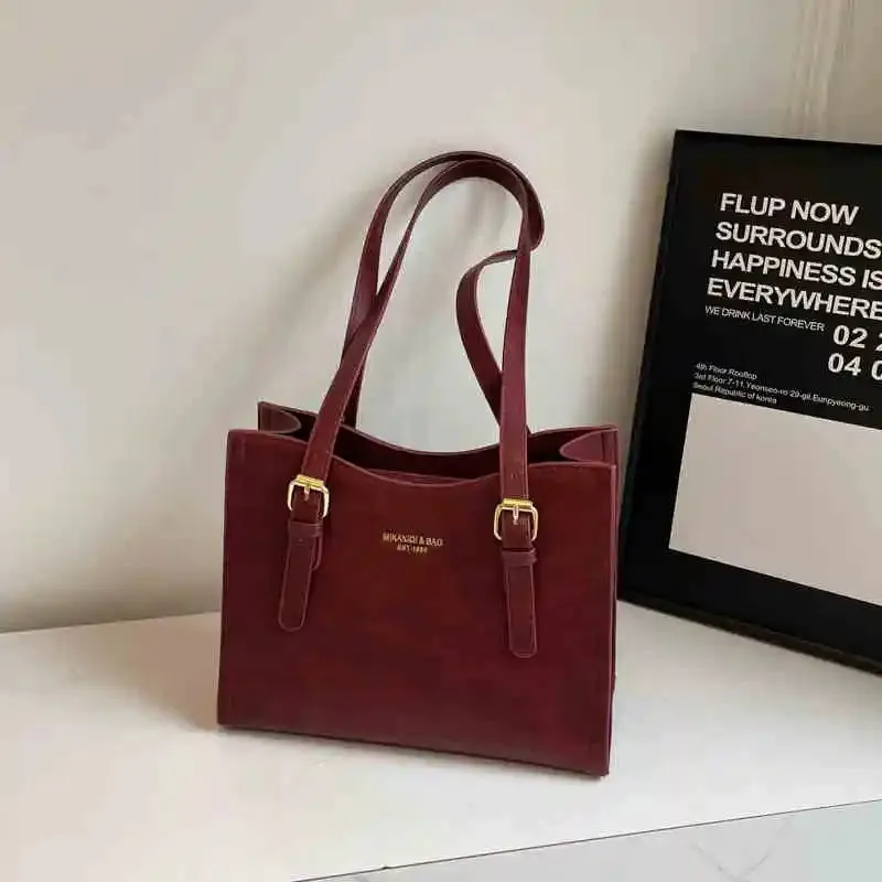 Women Shoulder Bags PU Leather Zipper Handbags Solid Color Tote Bag