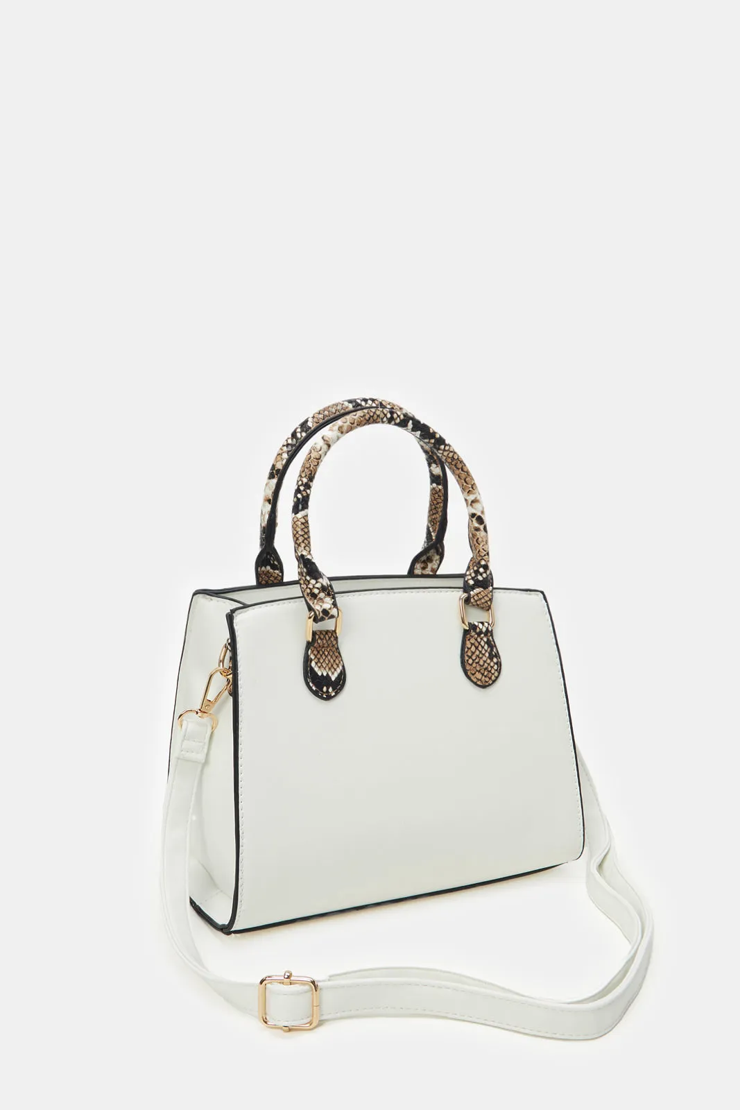 Women White Animal Print Day Bag