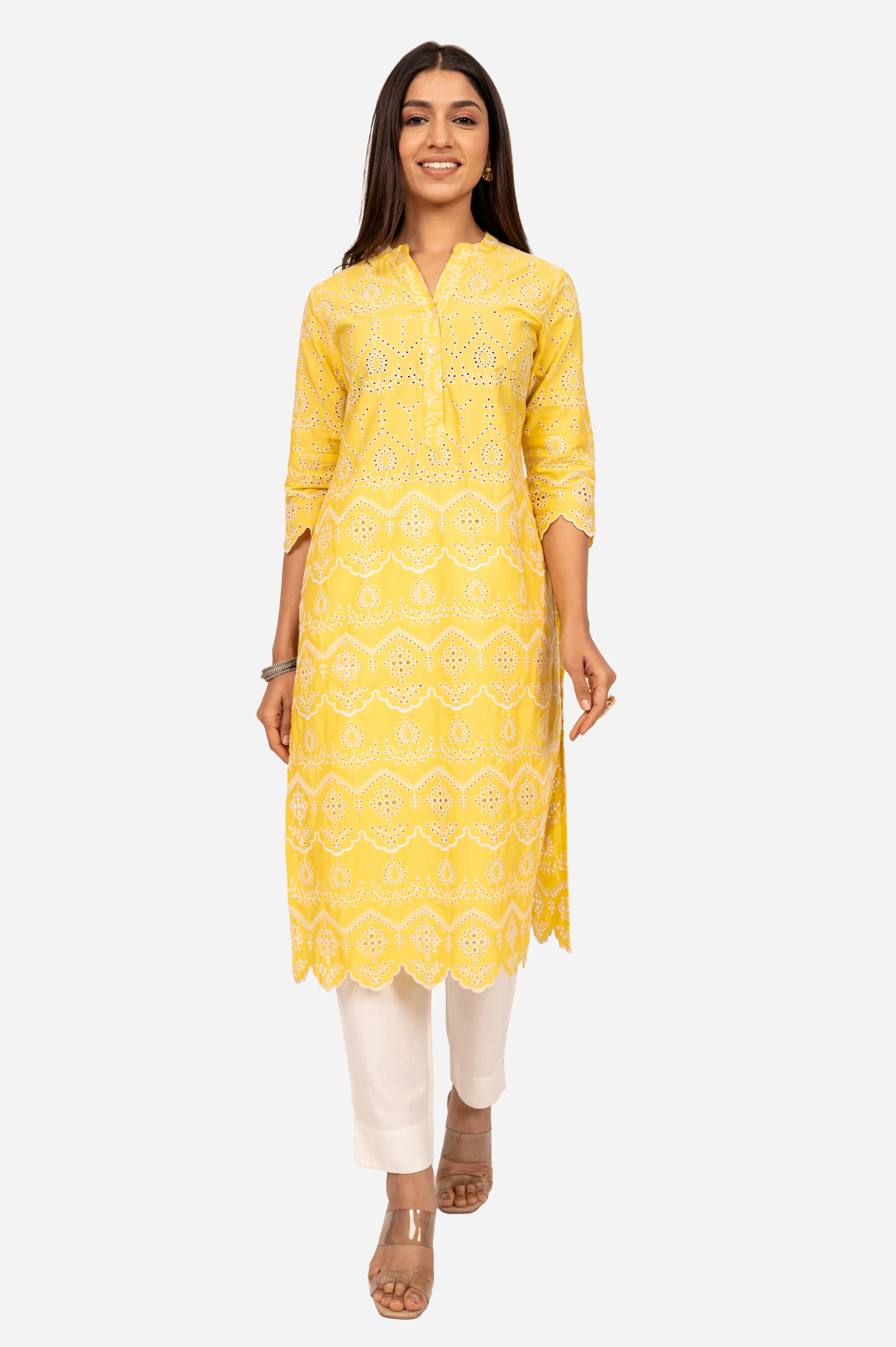 Yellow chicken kurta