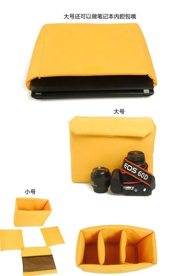 Yellow DSLR Canvas Leather Camera Bag