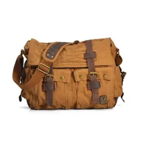 Yellow DSLR Canvas Leather Camera Bag